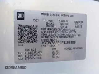 2023 GMC Savana Cargo z VIN 1GTW7AFP4P1168986, wystawiony jako IAAI lot #41320084 z przebiegiem 15 030 mil mil oraz . Historia ofert i sprzedaży dostępna na DreamBid. Obrazek 9.