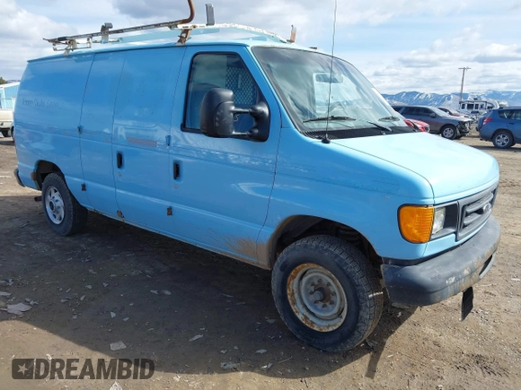 2007 Ford Econoline Cargo Commercial with VIN 1FTNE14W77DA47900, listed as a IAAI auction lot 41566723 with 154,711 mi miles and . Bid and sale history available at DreamBid. Image 1.
