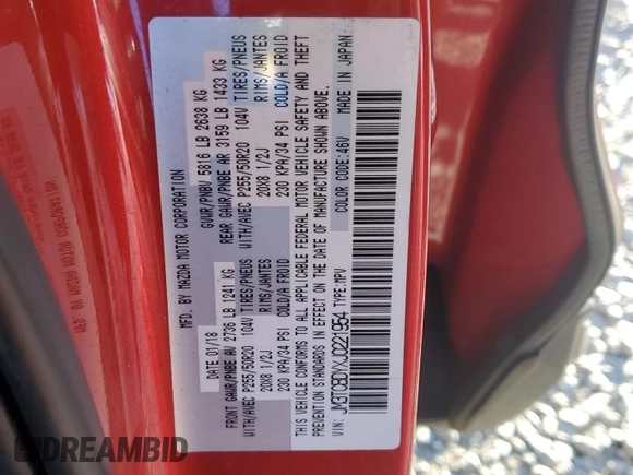 2018 Mazda CX-9 Grand Touring with VIN JM3TCBDYXJ0221954, listed as a Copart auction lot 88043745 with 132,958 mi miles and Salvage title. Bid and sale history available at DreamBid. Image 15.