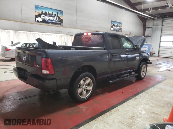 2019 Ram 1500 Express z VIN 1C6RR7FG0KS705471, wystawiony jako Copart lot #46489145 z przebiegiem Nie podano mil oraz Szkoda całkowita • Salvage title. Historia ofert i sprzedaży dostępna na DreamBid. Obrazek 3.