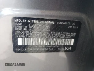 2017 Mitsubishi Mirage ES z VIN ML32F3FJ8HHF10138, wystawiony jako Copart lot #54552515 z przebiegiem 47 796 mil mil oraz Szkody całkowita. Historia ofert i sprzedaży dostępna na DreamBid. Obrazek 12.