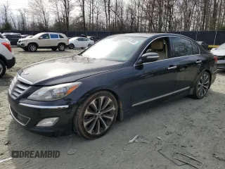 2013 Hyundai Genesis 5.0L R-Spec with VIN KMHGC4DH8DU245961, listed as a Copart auction lot 48673855 with 120,579 mi miles and Salvage Title. Bid and sale history available at carsss.com. Image 1.