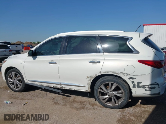 2014 Infiniti QX60 with VIN 5N1AL0MNXEC553824, listed as a IAAI auction lot 41995826 with 153,923 mi miles and . Bid and sale history available at DreamBid. Image 6.