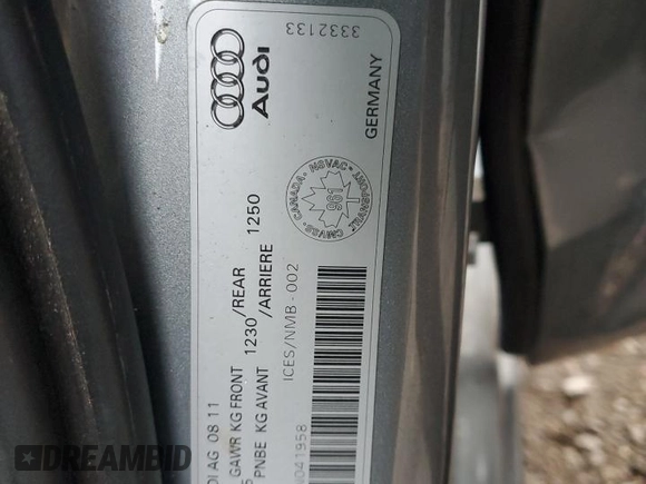 2012 Audi A6 with VIN WAUFGCFCXCN041958, listed as a Copart auction lot 84401704 with 153,751 mi miles and Clean title. Bid and sale history available at DreamBid. Image 12.