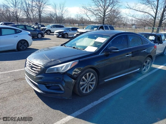 2016 Hyundai Sonata 2.4L Sport with VIN 5NPE34AF1GH410309, listed as a IAAI auction lot 38677619 with 233,330 mi miles. Bid and sale history available at carsss.com. Image 2.