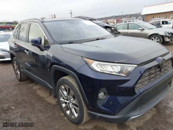 2019 Toyota RAV4 Limited with VIN JTMN1RFV4KD501124, listed as a IAAI auction lot 41510377 with 95,114 mi miles. Bid and sale history available at carsss.com. Image 1.