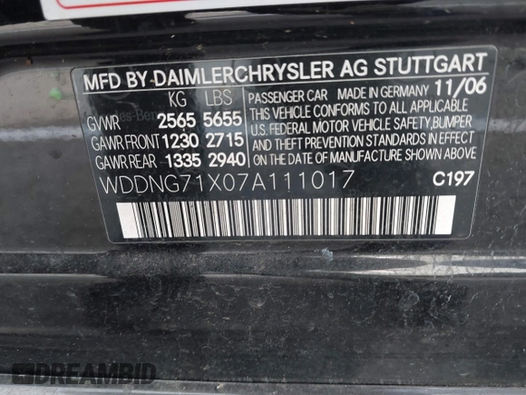 2007 Mercedes-Benz S 550 z VIN WDDNG71X07A111017, wystawiony jako IAAI lot #40911702 z przebiegiem 217 532 mil mil oraz . Historia ofert i sprzedaży dostępna na DreamBid. Obrazek 9.