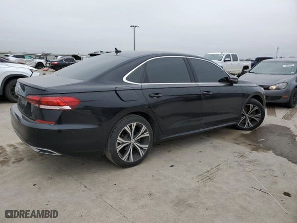 2020 Volkswagen Passat 2.0T SEL with VIN 1VWCA7A3XLC023281, listed as a Copart auction lot 43834755 with 0 mi miles and Salvage Title. Bid and sale history available at carsss.com. Image 3.