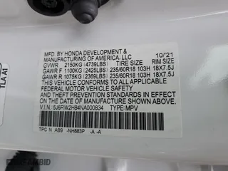 2022 Honda CR-V EX-L with VIN 5J6RW2H84NA000834, listed as a Copart auction lot 52196305 with 71,108 mi miles and Salvage Title. Bid and sale history available at carsss.com. Image 14.