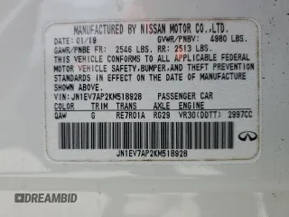 2019 Infiniti Q50 Luxe с VIN JN1EV7AP2KM518928, выставлен на аукционе Copart как лот 61826945 с пробегом 56 979 миль миль и Чистый • Clean title. История ставок и продаж доступна на DreamBid. Изображение 12.