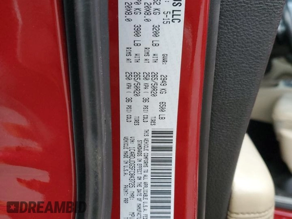 2015 Dodge Durango Limited with VIN 1C4RDJDG5FC843725, listed as a Copart auction lot 87300144 with 123,782 mi miles and Non Repairable. Bid and sale history available at carsss.com. Image 13.
