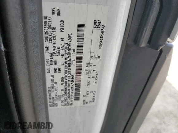 2015 Ford Transit Cargo with VIN 1FTYE1YM3FKA66668, listed as a Copart auction lot 49685285 with 116,586 mi miles and Clean Title. Bid and sale history available at carsss.com. Image 13.