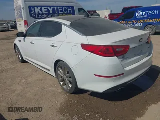2015 Kia Optima SXL Turbo with VIN 5XXGR4A68FG408140, listed as a IAAI auction lot 41788669 with 110,679 mi miles and . Bid and sale history available at DreamBid. Image 3.