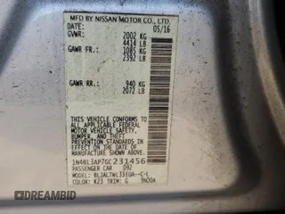 2016 Nissan Altima SL with VIN 1N4BL3AP7GC231456, listed as a Copart auction lot 52951365 with 72,327 mi miles and Salvage title. Bid and sale history available at DreamBid. Image 12.