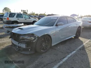 2022 Dodge Charger Scat Pack with VIN 2C3CDXGJ3NH204128, listed as a Copart auction lot 45565495 with 27,130 mi miles and Salvage Title. Bid and sale history available at carsss.com. Image 1.