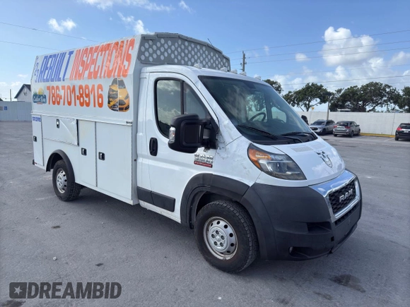 2019 Ram ProMaster z VIN 3C7WRVKG2KE512637, wystawiony jako Copart lot #88807735 z przebiegiem 71 332 mil mil oraz Szkody całkowita. Historia ofert i sprzedaży dostępna na DreamBid. Obrazek 1.