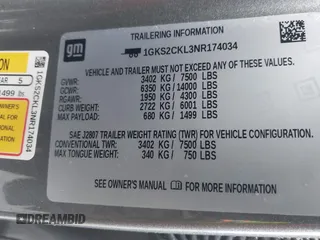 2022 GMC Yukon AT4 with VIN 1GKS2CKL3NR174034, listed as a IAAI auction lot 41566015 with 39,482 mi miles. Bid and sale history available at carsss.com. Image 9.