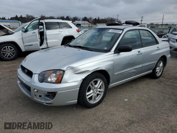 2005 Subaru Impreza Sedan (Natl) RS with VIN JF1GD67565H515459, listed as a Copart auction lot 45500455 with 93,483 mi miles and Salvage Title. Bid and sale history available at carsss.com. Image 1.