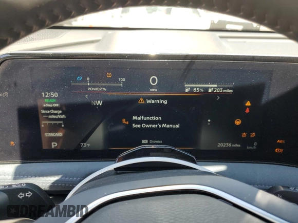 2023 Nissan ARIYA Platinum+ with VIN JN1DF0CD9PM708039, listed as a Copart auction lot 64815065 with 20,236 mi miles and Salvage title. Bid and sale history available at DreamBid. Image 9.
