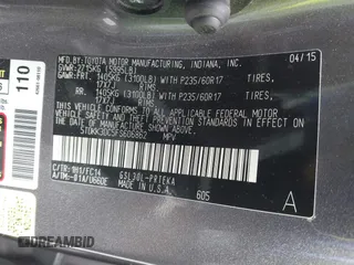 2015 Toyota Sienna LE AAS with VIN 5TDKK3DC5FS606862, listed as a IAAI auction lot 42464119 with 158,135 mi miles and . Bid and sale history available at DreamBid. Image 9.