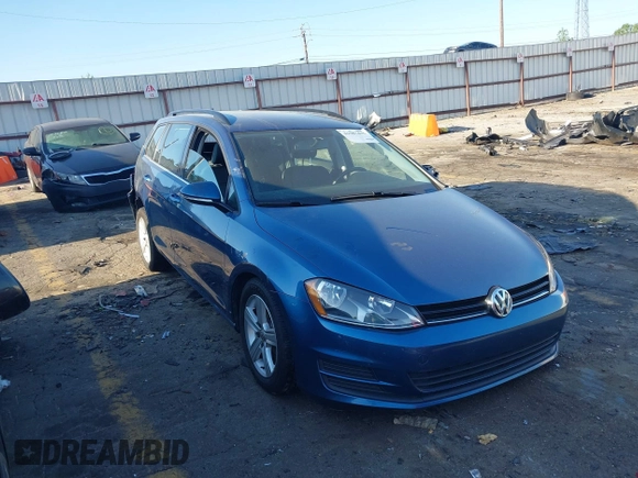 2015 Volkswagen Golf SportWagen TDI SE with VIN 3VWCA7AUXFM517359, listed as a IAAI auction lot 41987425 with 146,708 mi miles. Bid and sale history available at carsss.com. Image 1.