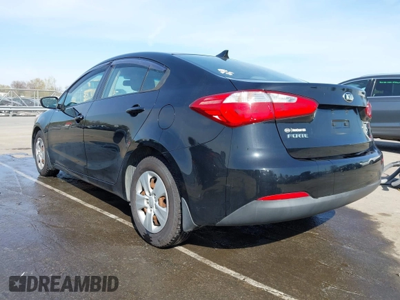 2014 Kia Forte LX with VIN KNAFK4A69E5147424, listed as a IAAI auction lot 41913598 with 117,503 mi miles. Bid and sale history available at carsss.com. Image 3.
