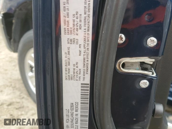 2022 Ram 2500 Tradesman с VIN 3C6UR4CJ4NG102804, выставлен на аукционе Copart как лот 45576865 с пробегом 27 230 миль миль и Списание • Salvage title. История ставок и продаж доступна на DreamBid. Изображение 12.