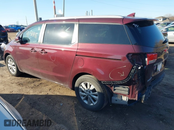 2016 Kia Sedona LX with VIN KNDMB5C15G6210016, listed as a IAAI auction lot 41756846 with 106,511 mi miles. Bid and sale history available at carsss.com. Image 3.