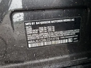 2020 BMW 5 Series M550i xDrive with VIN WBAJS7C06LCD12779, listed as a Copart auction lot 61136215 with 81,286 mi miles and Salvage title. Bid and sale history available at DreamBid. Image 12.