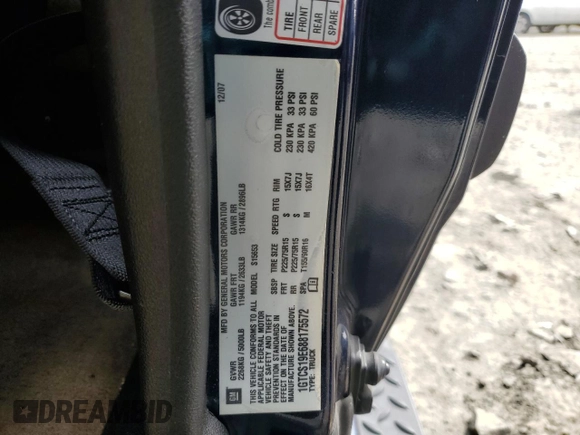 2008 GMC Canyon SL with VIN 1GTCS19E688175572, listed as a Copart auction lot 45641825 with 106,347 mi miles and Salvage Title. Bid and sale history available at carsss.com. Image 14.