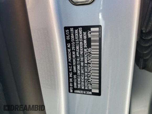 2016 Porsche Cayenne with VIN WP1AA2A28GLA00736, listed as a Copart auction lot 47074705 with 43,719 mi miles and Salvage Title. Bid and sale history available at carsss.com. Image 14.