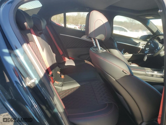 2022 Genesis G70 3.3T with VIN KMTG54TE2NU103064, listed as a Copart auction lot 46154575 with 23,035 mi miles and Salvage Title. Bid and sale history available at carsss.com. Image 10.
