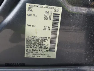 2020 Nissan Altima S z VIN 1N4BL4BV6LC152020, wystawiony jako IAAI lot #42099209 z przebiegiem 128 081 mil mil oraz . Historia ofert i sprzedaży dostępna na DreamBid. Obrazek 9.