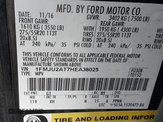 2017 Ford Expedition Limited с VIN 1FMJU2AT7HEA38025, выставлен на аукционе IAAI как лот 41810610 с пробегом 170 119 миль миль и . История ставок и продаж доступна на DreamBid. Изображение 9.
