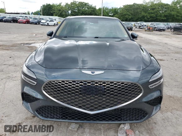 2022 Genesis G70 2.0T with VIN KMTG34TAXNU086582, listed as a Copart auction lot 55754305 with 69,711 mi miles and Salvage title. Bid and sale history available at DreamBid. Image 5.