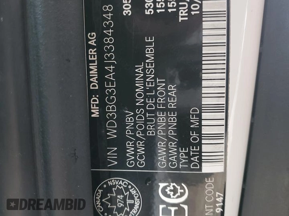 2018 Mercedes-Benz Metris Cargo with VIN WD3BG3EA4J3384348, listed as a Copart auction lot 53571235 with 210,492 mi miles and Salvage Title. Bid and sale history available at carsss.com. Image 12.