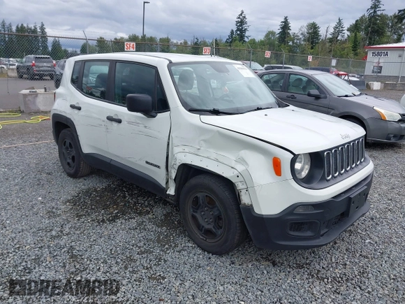 2017 Jeep Renegade Sport z VIN ZACCJAAH8HPG00484, wystawiony jako IAAI lot #42581933 z przebiegiem 138 091 mil mil oraz . Historia ofert i sprzedaży dostępna na DreamBid. Obrazek 1.