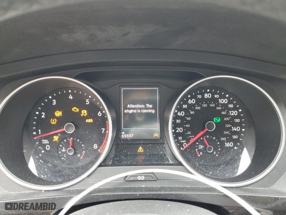 2019 Volkswagen Tiguan SE with VIN 3VV2B7AX8KM087297, listed as a Copart auction lot 53349265 with 69,337 mi miles and Salvage Title. Bid and sale history available at carsss.com. Image 9.