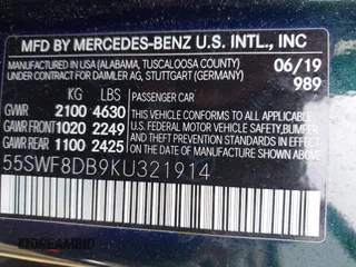 2019 Mercedes-Benz C 300 z VIN 55SWF8DB9KU321914, wystawiony jako IAAI lot #42032140 z przebiegiem 84 967 mil mil oraz . Historia ofert i sprzedaży dostępna na DreamBid. Obrazek 9.