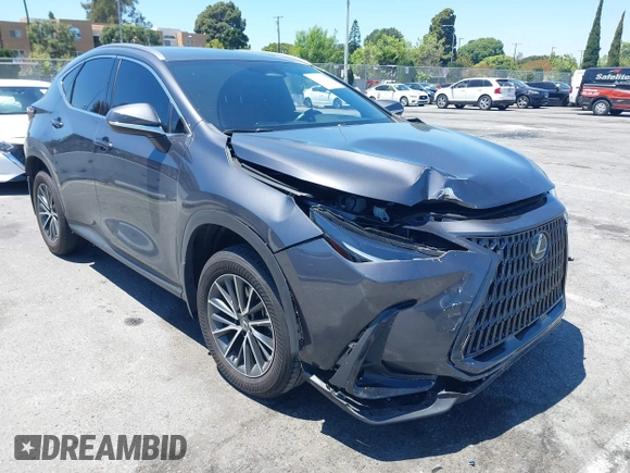 2023 Lexus NX 350h with VIN JTJAKCEZ7P2011676, listed as a IAAI auction lot 42229334 with 25,238 mi miles and . Bid and sale history available at DreamBid. Image 1.