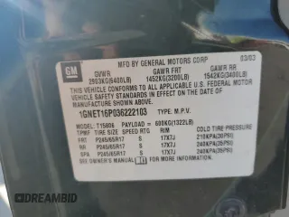 2003 Chevrolet TrailBlazer EXT LT with VIN 1GNET16P036222103, listed as a Copart auction lot 78271774 with 205,015 mi miles and Salvage Title. Bid and sale history available at DreamBid. Image 13.