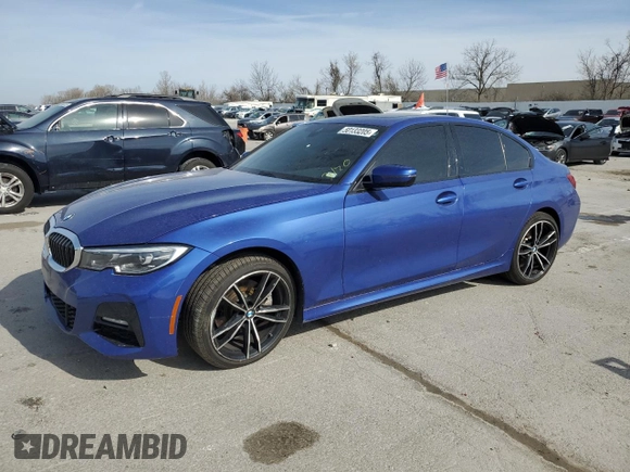 2020 BMW 3 Series 330i xDrive with VIN 3MW5R7J00L8B43315, listed as a Copart auction lot 50133205 with 59,520 mi miles and Salvage Title. Bid and sale history available at carsss.com. Image 1.