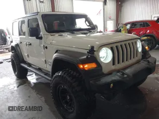 2020 Jeep Wrangler Unlimited Sport S with VIN 1C4HJXDN0LW173694, listed as a IAAI auction lot 41692647 with 56,934 mi miles. Bid and sale history available at carsss.com. Image 1.