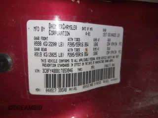 2001 Chrysler PT Cruiser with VIN 3C8FY4BB81T653946, listed as a IAAI auction lot 41840256 with 132,286 mi miles. Bid and sale history available at carsss.com. Image 9.
