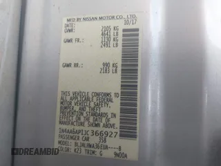 2018 Nissan Maxima SV z VIN 1N4AA6AP1JC366927, wystawiony jako IAAI lot #42394242 z przebiegiem 89 093 mil mil oraz . Historia ofert i sprzedaży dostępna na DreamBid. Obrazek 9.