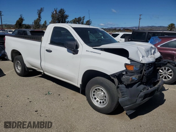 2020 Chevrolet Silverado 1500 Work Truck with VIN 3GCNWAEF9LG304824, listed as a Copart auction lot 46043875 with 21,479 mi miles and Salvage Title. Bid and sale history available at carsss.com. Image 4.