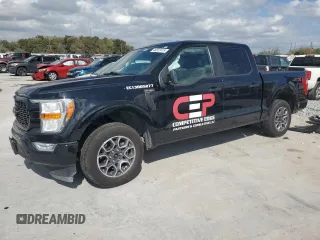 2021 Ford F-150 XL with VIN 1FTEW1CB1MFB40827, listed as a Copart auction lot 46022415 with 87,371 mi miles and Non Repairable. Bid and sale history available at carsss.com. Image 1.