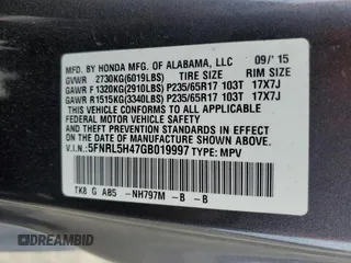 2016 Honda Odyssey EX with VIN 5FNRL5H47GB019997, listed as a Copart auction lot 55628435 with 85,296 mi miles and Clean Title. Bid and sale history available at carsss.com. Image 13.