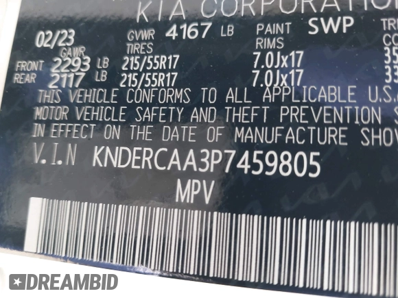 2023 Kia Seltos EX z VIN KNDERCAA3P7459805, wystawiony jako IAAI lot #42192832 z przebiegiem 11 833 mil mil oraz . Historia ofert i sprzedaży dostępna na DreamBid. Obrazek 9.