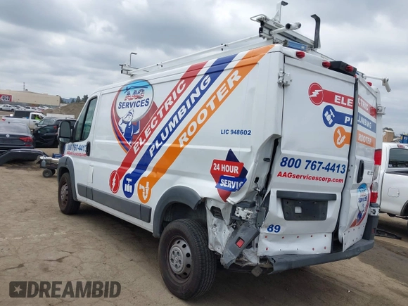 2017 Ram ProMaster Cargo with VIN 3C6TRVAG2HE542531, listed as a IAAI auction lot 42064289 with 127,020 mi miles and . Bid and sale history available at DreamBid. Image 3.